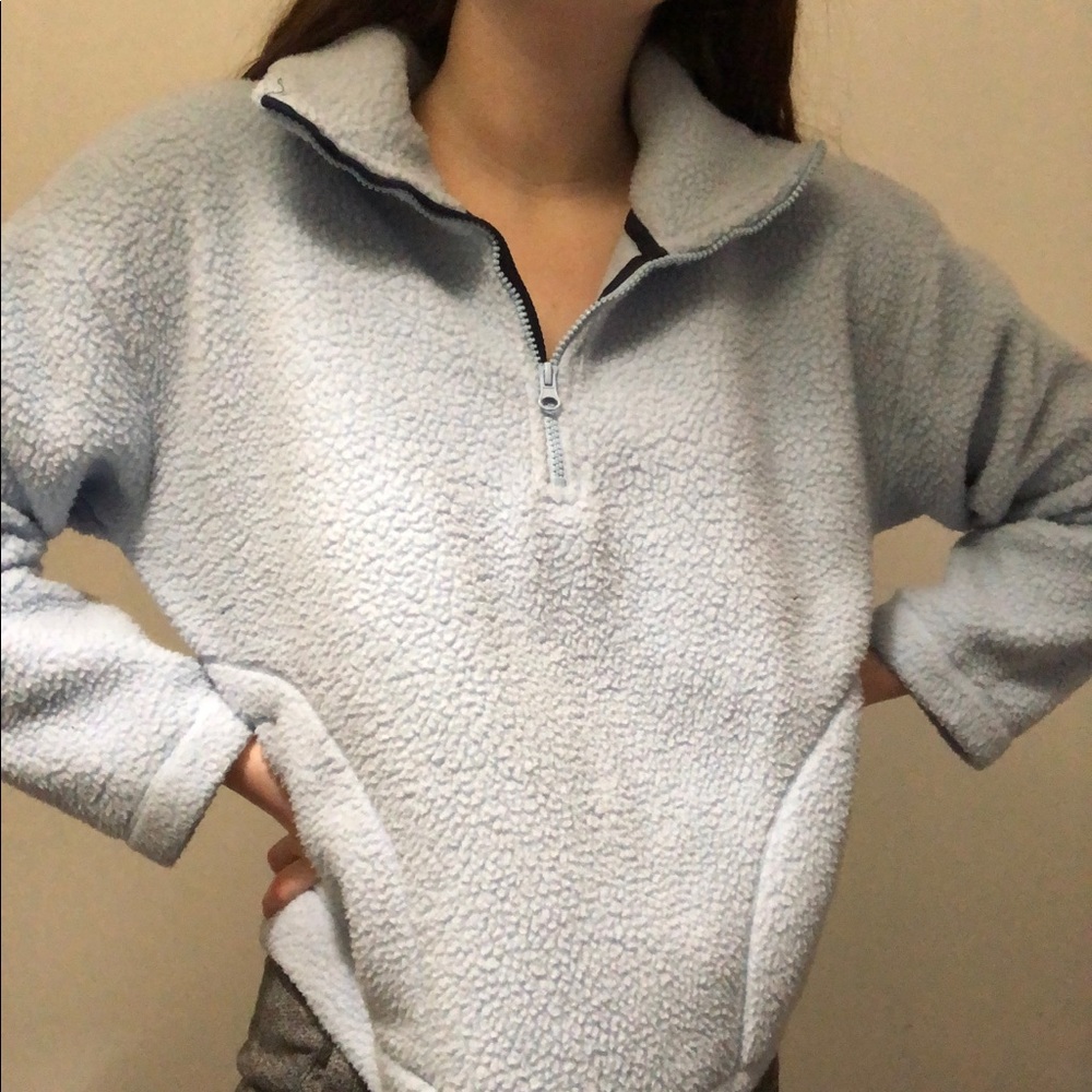 Fuzzy zip up jacket